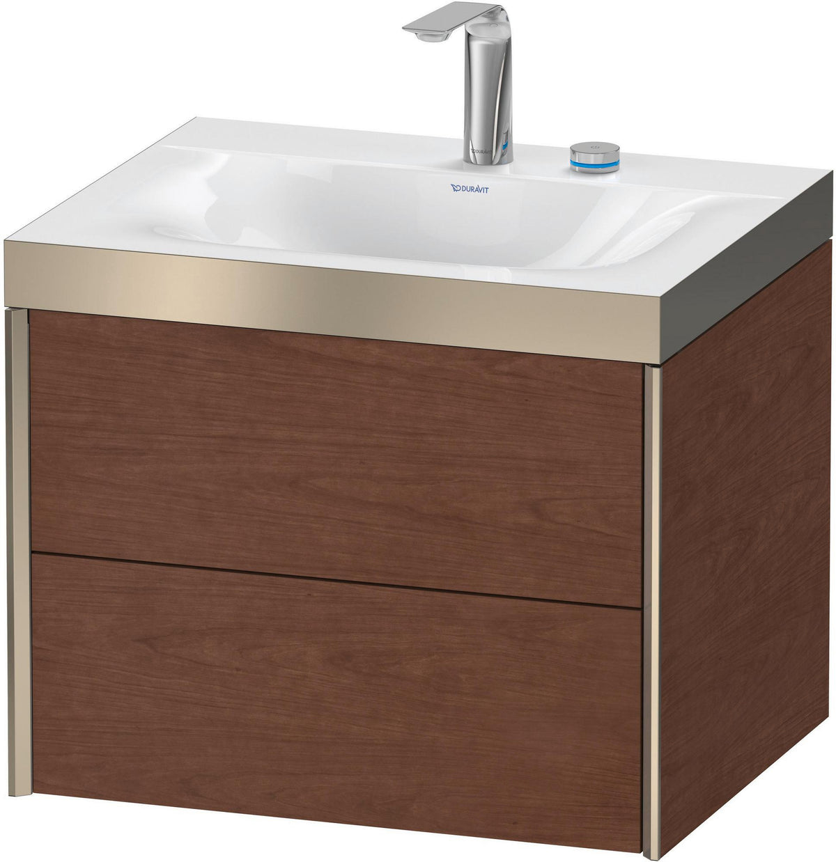 DURAVIT XViu Waschtischunterbauset c-bonded, 2 Schubkästen, champagner matt / amerikanischer Nussbaum, 503x600x480 mm