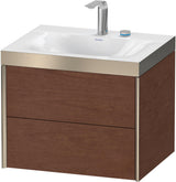 DURAVIT XViu Waschtischunterbauset c-bonded, 2 Schubkästen, champagner matt / amerikanischer Nussbaum, 503x600x480 mm