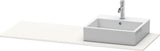 Duravit XSquare Konsole 1400x550mm betongrau matt – 1 Ausschnitt, mit Siphonaussparung