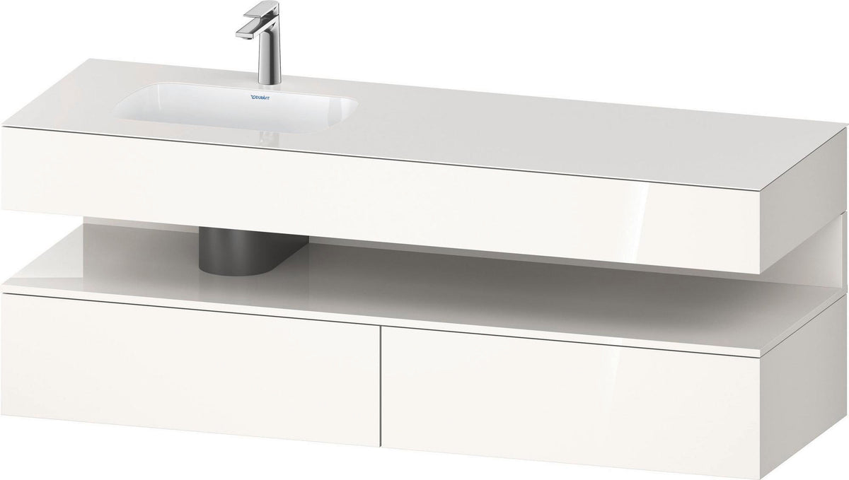 DURAVIT Qatego Studio F. A. Porsche Einbauwaschtisch mit Konsolenwaschtischunterbau 1600 mm Weiß Matt