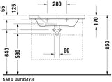 DURAVIT DuraStyle Möbelwaschtisch 800 mm mit Überlauf und 1 Hahnloch, weiß
