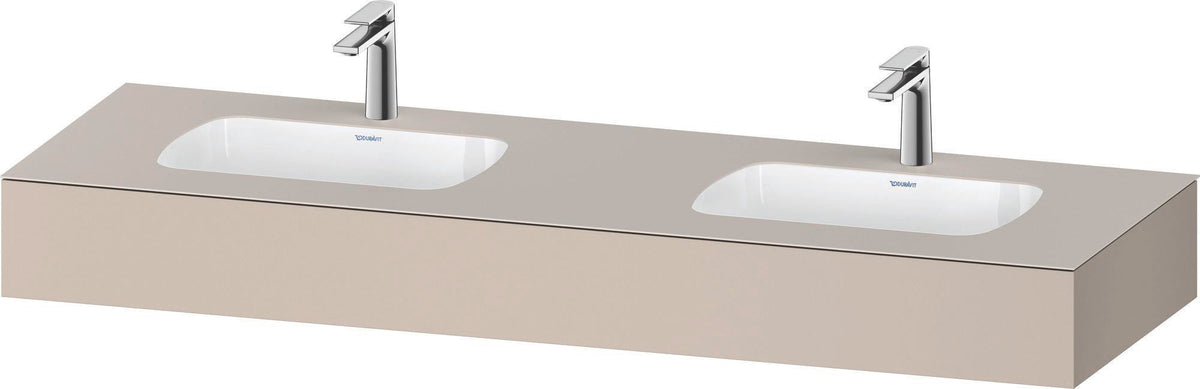 DURAVIT Qatego Einbauwaschtisch 1600 mm mit Konsole, 2 Plätze, antibakteriell, Weiß Hochglanz