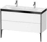 Duravit XViu Möbelwaschtischset 1200 mm Nussbaum Mitte mit Hahnlochbank und Raumsparsiphon