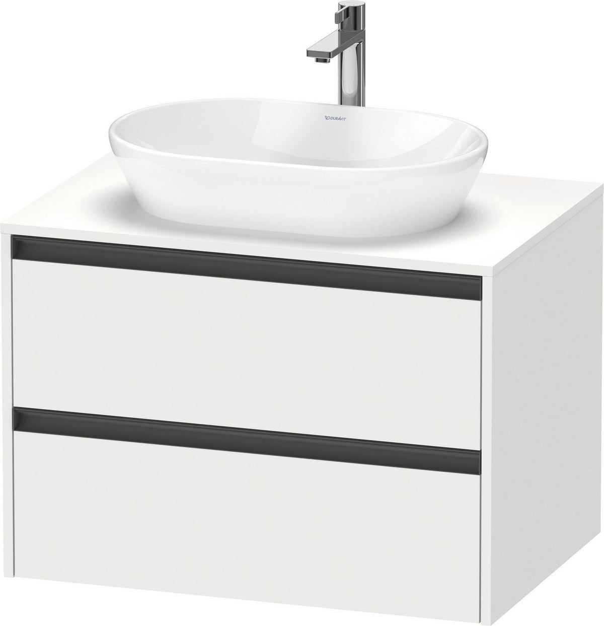 Duravit Ketho.2 Konsolen-Waschtischunterbau 800 mm betongrau matt mit 2 Schubkästen
