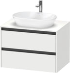 weiß matt / 2 Schubkästen / Waschtischunterbau