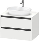 Duravit Ketho.2 Konsolen-Waschtischunterbau 800 mm betongrau matt mit 2 Schubkästen