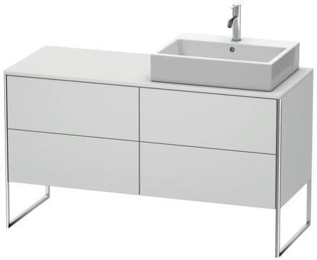 Duravit XSQUARE Waschtischunterbau 1400 mm mit Fußgestell und Becken rechts