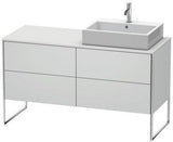 Duravit XSQUARE Waschtischunterbau 1400 mm mit Fußgestell und Becken rechts
