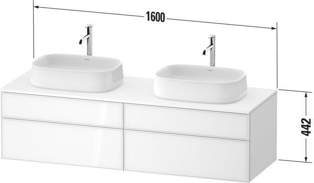 DURAVIT Zencha Konsolen-Waschtischunterbau 1600 mm Eiche Anthrazit mit 2 Auszügen