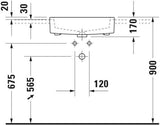 DURAVIT Halbeinbauwaschtisch Vero 550 mm mit Überlauf und Hahnlochbank, weiß