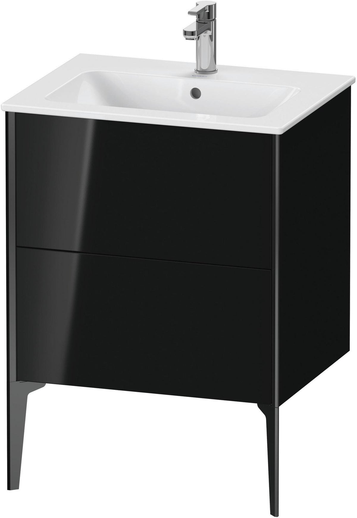 DURAVIT XViu Waschtischunterbau bodenstehend 610 mm, 2 Auszüge, weiß matt – Tip-On & Soft-Close