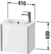 Duravit XViu Waschtischunterbau wandhängend, 1 Tür, amerikanischer Nussbaum, 410 mm