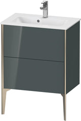 Duravit XViu Waschtischunterbau bodenstehend 610 mm, 2 Auszüge, champagner matt/weiß matt