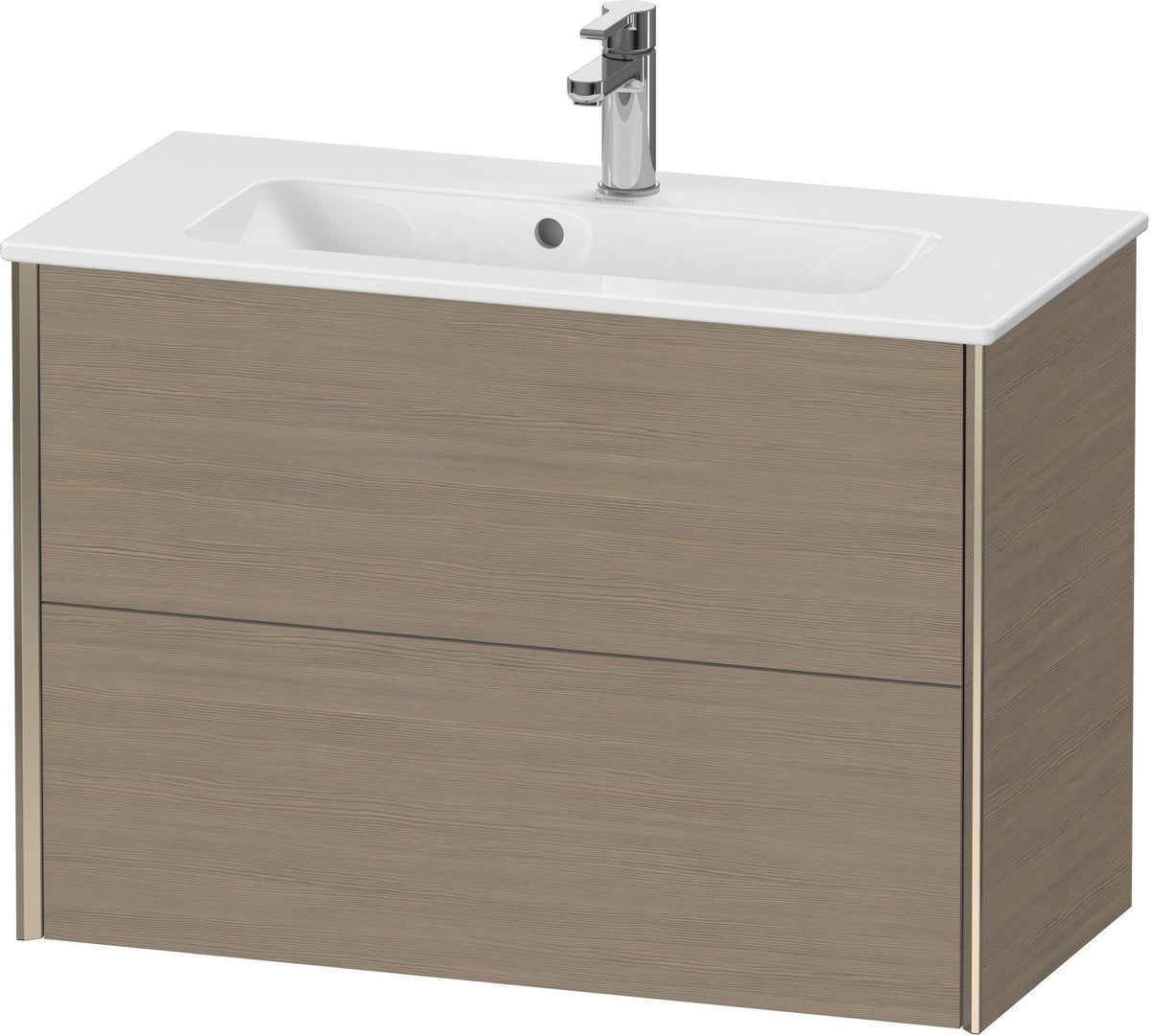 DURAVIT XViu Waschtischunterbau wandhängend 810 mm, 2 Schubladen, champagner matt/weiß matt