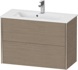 DURAVIT XViu Waschtischunterbau wandhängend 810 mm, 2 Schubladen, champagner matt/weiß matt