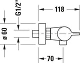 DURAVIT B.1 Brausethermostat Aufputz Chrom mit Sicherheitssperre bei 38 °C