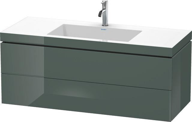 Duravit L-Cube Waschtischset 1200 mm mit Vero Air Möbelwaschtisch, 2 Schubkästen, 1 Hahnlochbank, s-matt