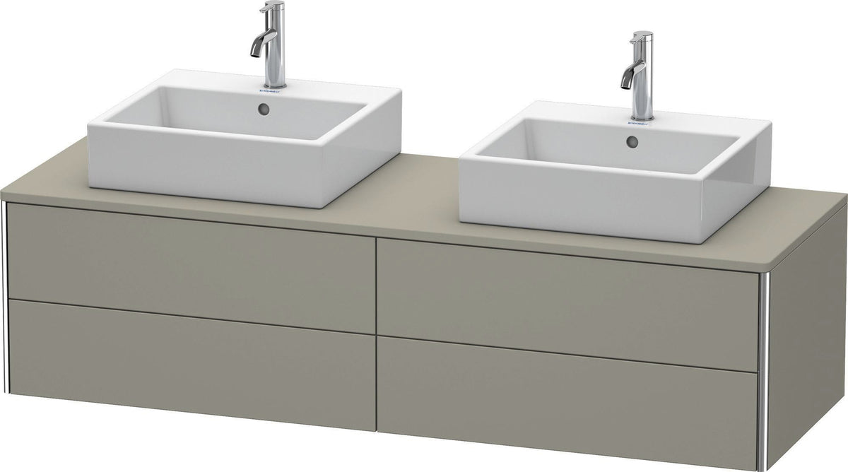 Duravit XSquare Waschtischunterbau 1600 mm betongrau matt, 4 Schubkästen, wandhängend
