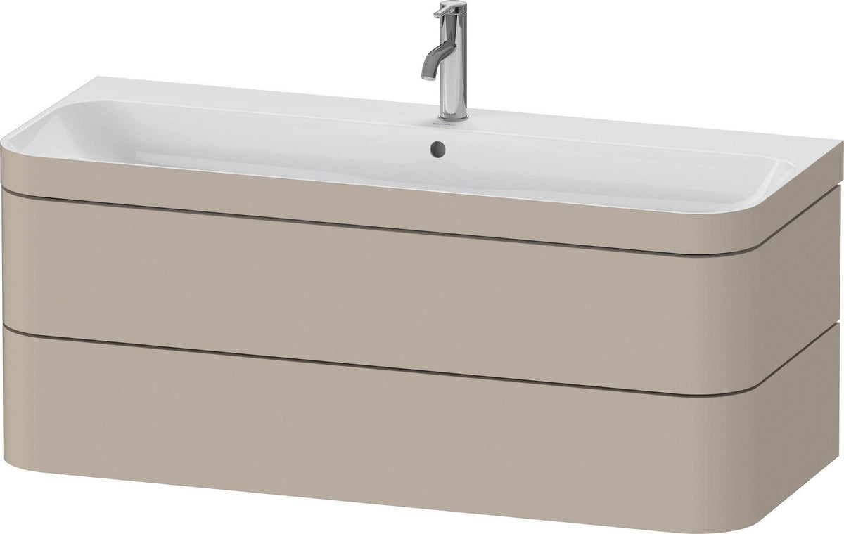 Duravit Happy D.2 c-bonded Waschtischset 1175 mm wandhängend mit 2 Schubkästen und Tip-on Technik