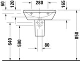 Duravit D-Neo Waschtisch 550 mm weiß mit Überlauf und WonderGliss