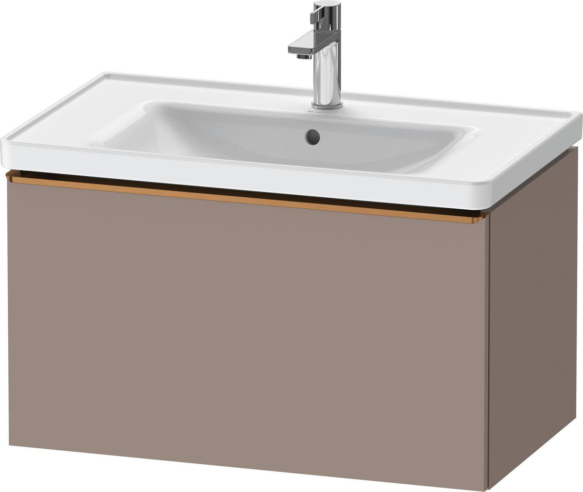 Duravit D-Neo Waschtischunterbau 784 mm Eiche Schwarz Matt mit 1 Auszug und Bronze-Griff