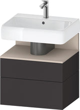 DURAVIT Qatego Waschtischunterbau 590 mm wandhängend, 1 Auszug, weiß Hochglanz, Nische Eiche Schwarz
