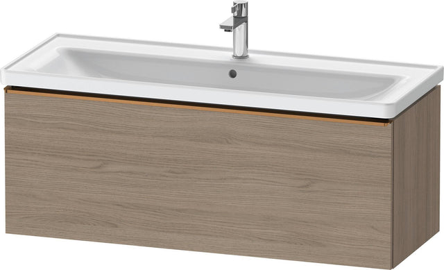 Duravit D-Neo Waschtischunterbau 1184 mm Eiche Terra Matt mit Auszug und Bronze-Griff