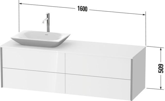 Duravit XVIU Waschtischunterbau 1600x550mm Champagner Matt mit Konsolenplatte