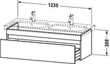Duravit DuraStyle Waschtischunterbau 1230 mm betongrau matt – wandhängend, 1 Auszug, Soft-Close