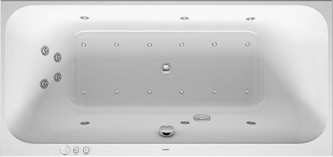 DURAVIT Happy D.2 Whirlwanne 1900x900mm mit Air-System, 2 Rückenschrägen, Weiß