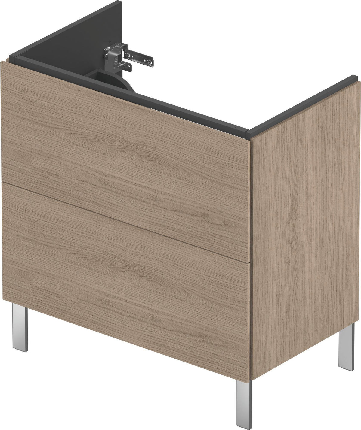 DURAVIT L-Cube Waschtischunterbau amerikanisch Nussbaum 820 mm mit 2 Auszügen und Tip-On-Technik