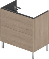 DURAVIT L-Cube Waschtischunterbau amerikanisch Nussbaum 820 mm mit 2 Auszügen und Tip-On-Technik