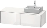Duravit Waschtischunterbau XSquare 1400 mm wandhängend mit Auszug links, Becken rechts, seidenmatt