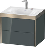 DURAVIT XViu Waschtischunterbau 600 mm mit 2 Schubkästen, champagner matt/dolomiti grey