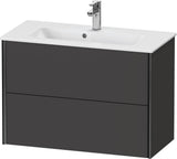 DURAVIT XViu Waschtischunterbau wandhängend 810 mm, 2 Schubladen, champagner matt/weiß matt