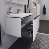 Duravit D-Neo Halbhochschrank 400 mm Eiche mit 1 Tür und Soft-Close