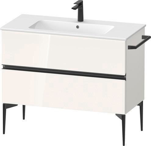 Duravit Sivida Waschtischunterbau 1010 mm bodenstehend, 2 Schubkästen, Soft-Close, Weiß Matt/Chrom