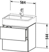 Duravit L-Cube Waschtischunterbau 584 mm taupe supermatt, 2 Schubkästen, Tip-On, wandhängend