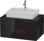 schwarz hochglanz / Mitteldichte Faserplatte (MDF) / 1 Auszug