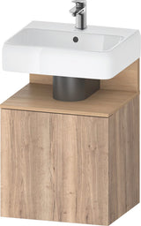 DURAVIT Qatego Waschtischunterbau 490 mm wandhängend, 1 Tür links, Weiß Matt mit Eiche Schwarz Nische