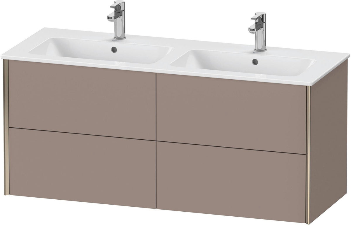 Duravit XViu Waschtischunterbau wandhängend 1280 mm, 4 Schubkästen, champagner matt/weiß matt
