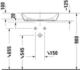 Duravit D-Neo Aufsatzbecken 400x400mm Weiß mit HygieneGlaze – Quadratisches Design