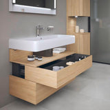 DURAVIT Qatego Hochschrank 400 mm, 2 Türen, weiß Hochglanz, Eiche Schw. Matt