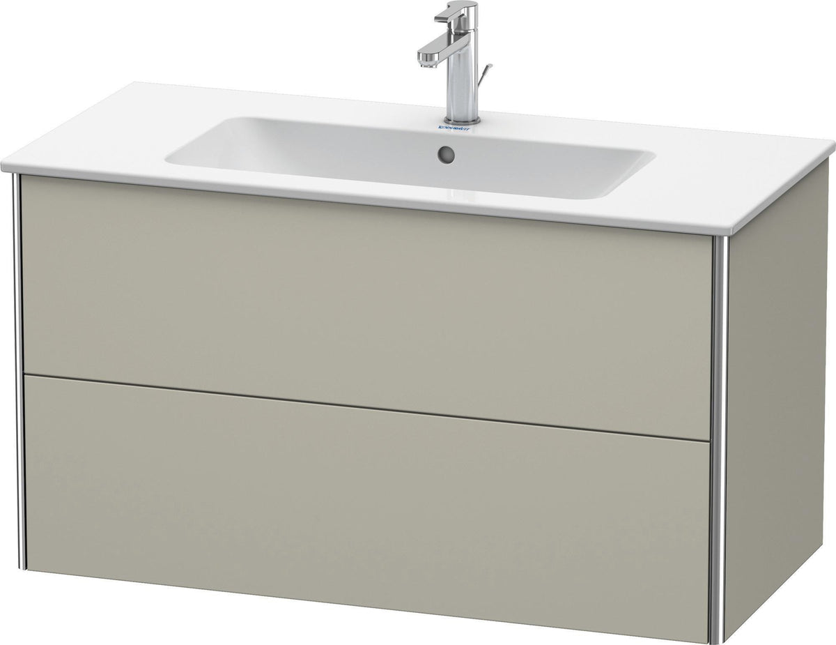 Duravit XSquare Waschtischunterbau 1010 mm Taupe Seidenmatt mit 2 Schubkästen und Tip-On-Technik