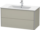 Duravit XSquare Waschtischunterbau 1010 mm Taupe Seidenmatt mit 2 Schubkästen und Tip-On-Technik