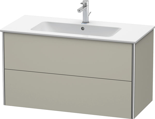 Duravit XSquare Waschtischunterbau 1010 mm Taupe Seidenmatt mit 2 Schubkästen und Tip-On-Technik