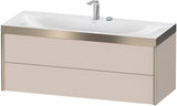 Duravit XViu Waschtischunterbauset c-bonded, 1200 mm, 2 Schubkästen, champagner matt/basalt matt
