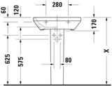 Duravit DuraStyle Waschtisch 600 mm mit Überlauf und WonderGliss in Weiß