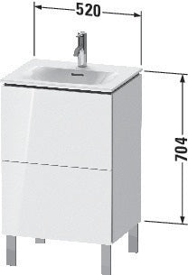 Duravit Waschtischunterbau L-Cube 704x520x421mm weiß matt mit Tip-On-Technik