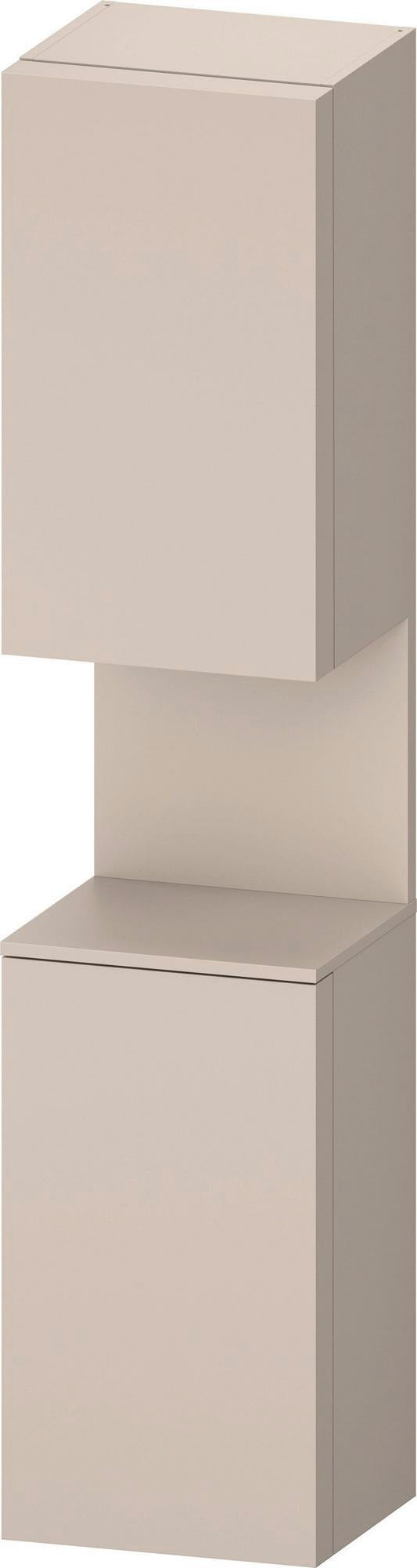 DURAVIT Qatego Hochschrank 400 mm, 2 Türen, weiß Hochglanz, Eiche Schw. Matt